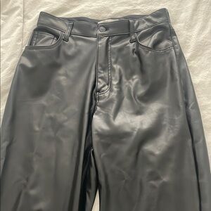 Abercrombie Black Faux Leather Pants Sz 8 Tall